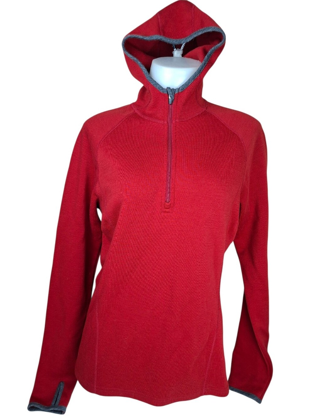 Ibex Hooded Sweater 100% Merino Wool Womens M USA Made Outdoor Gorpcore